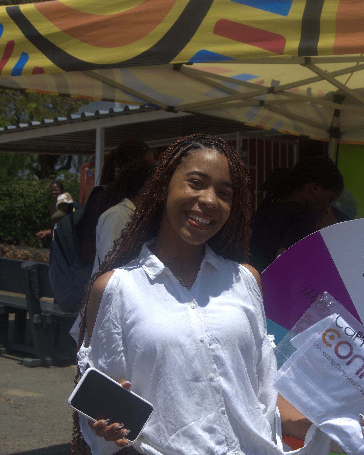 A student with Campus Connect at a campus activation